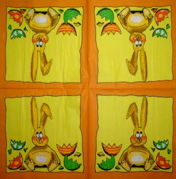 184 Hasen: unnatürlich - 3-lagig - 35x35 cm